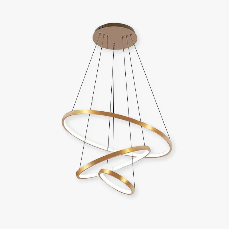 Toriq Pendant Light, Inner Ring Illuminated, White/Black/Gold - Sereilux