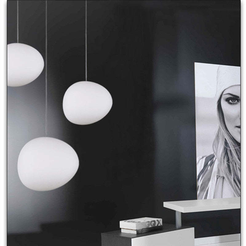 Elvora Pendant Light Sleek Floating Egg-shaped Glass - Sereilux