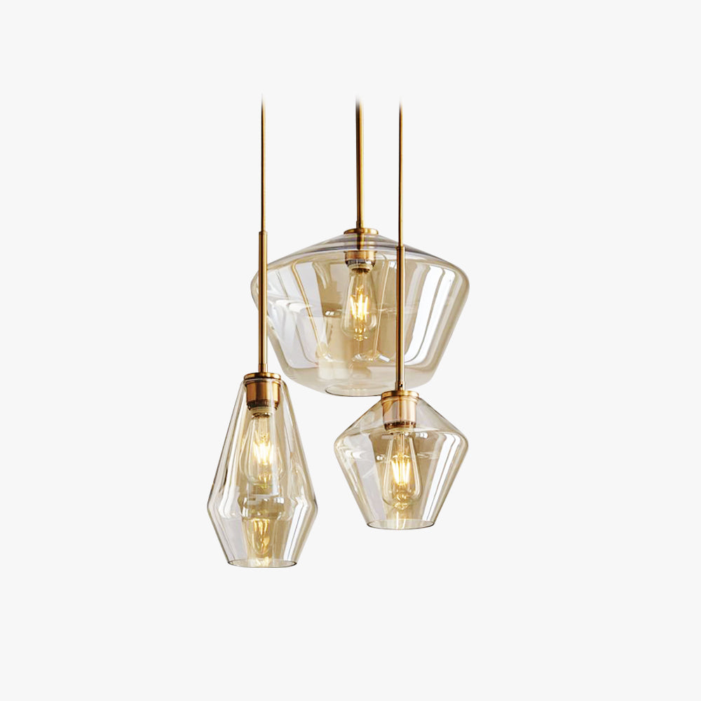 Virelo Pendant Light Glass Clear/Amber Diamond - Sereilux