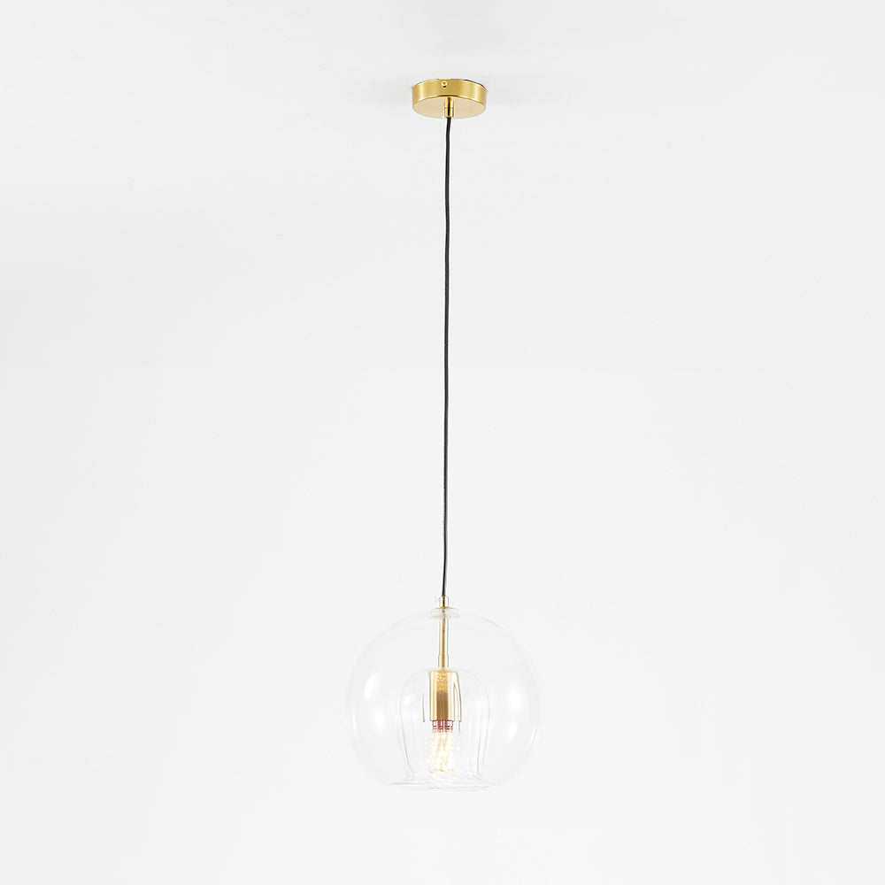 Althio Pendant Light Glass Globe Clear Amber - Sereilux