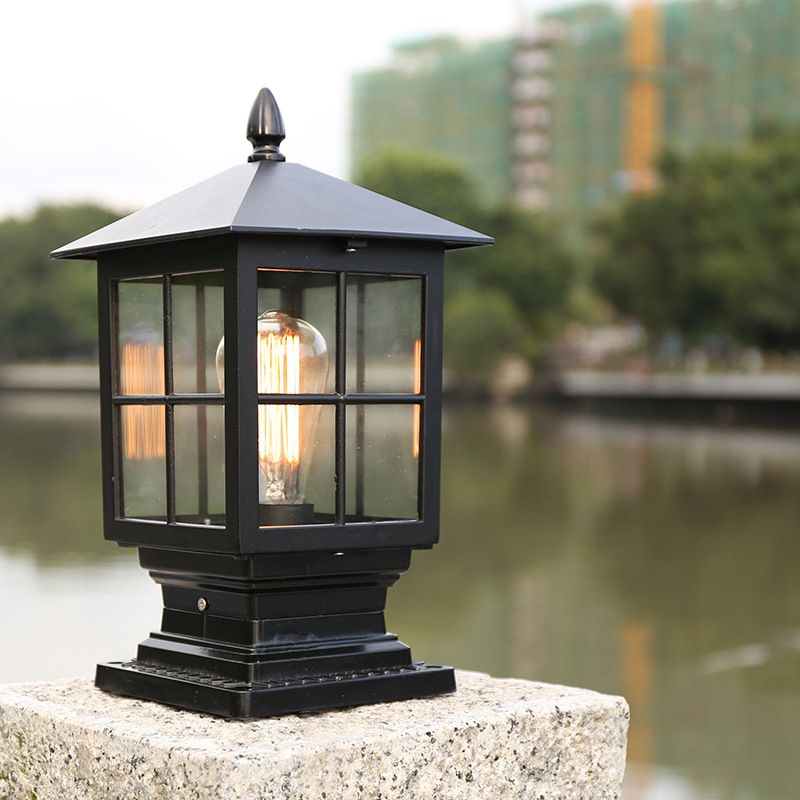 Arvico Outdoor Light Modern Glass Lantern LED Post - Sereilux