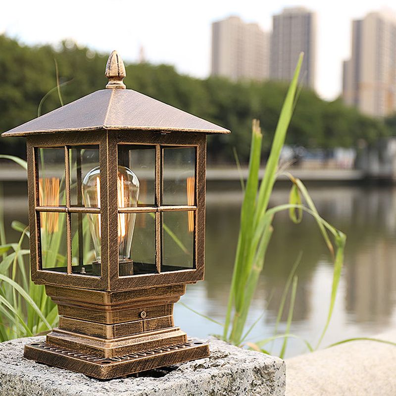Arvico Outdoor Light Modern Glass Lantern LED Post - Sereilux