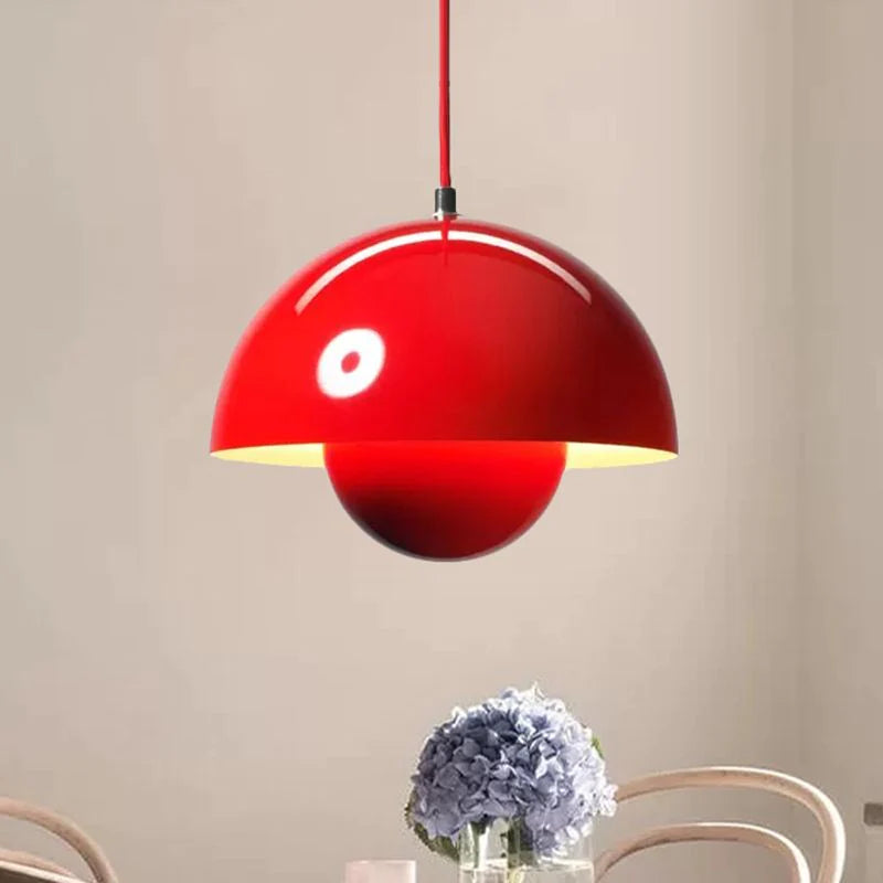Tareno Suspension Ronde Moderne. Métal. Noir/Blanc/Rouge/Jaune-Luire