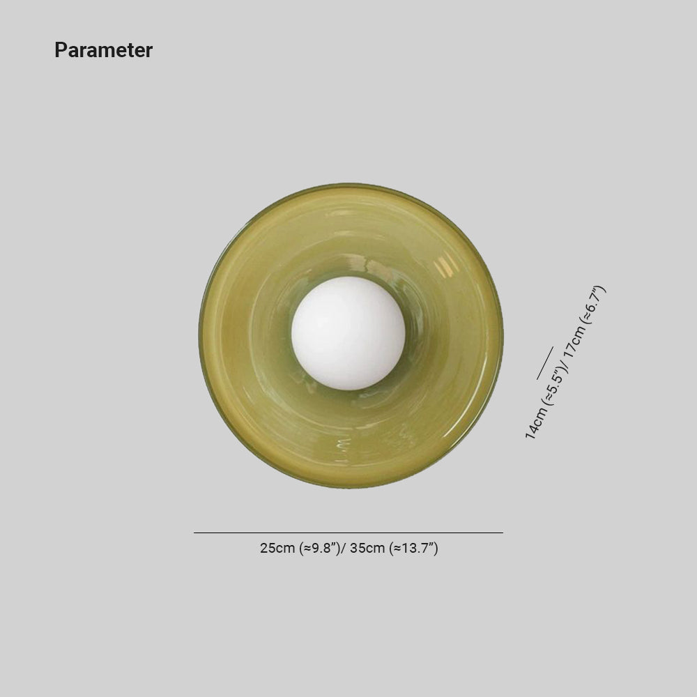 Solven Ceiling Light Drum-Shaped Glass - Sereilux