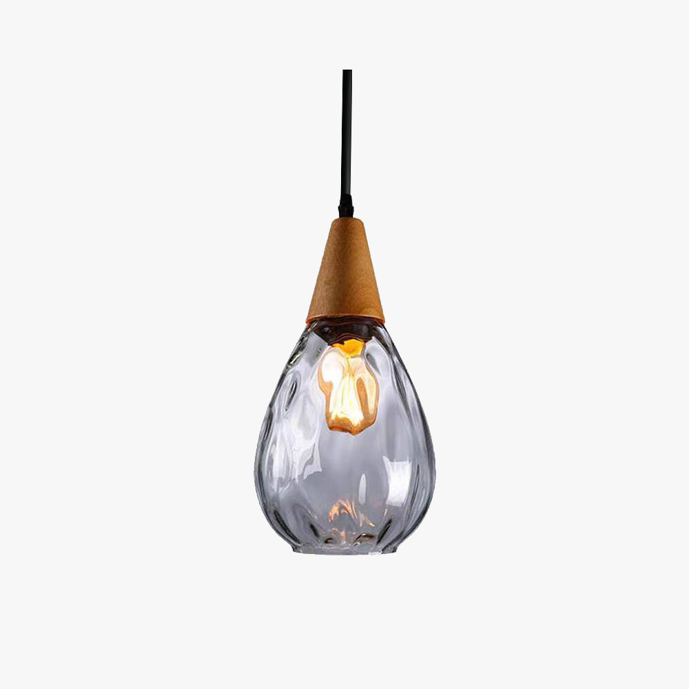 Alverin Pendant Light Glass Wood Amber - Sereilux