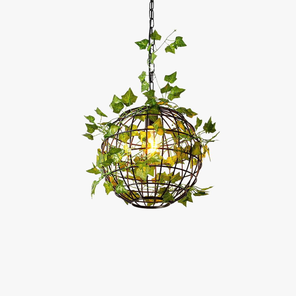 Norel Globe Art Deco LED Suspension Vert Métal Salle à Manger-Luire