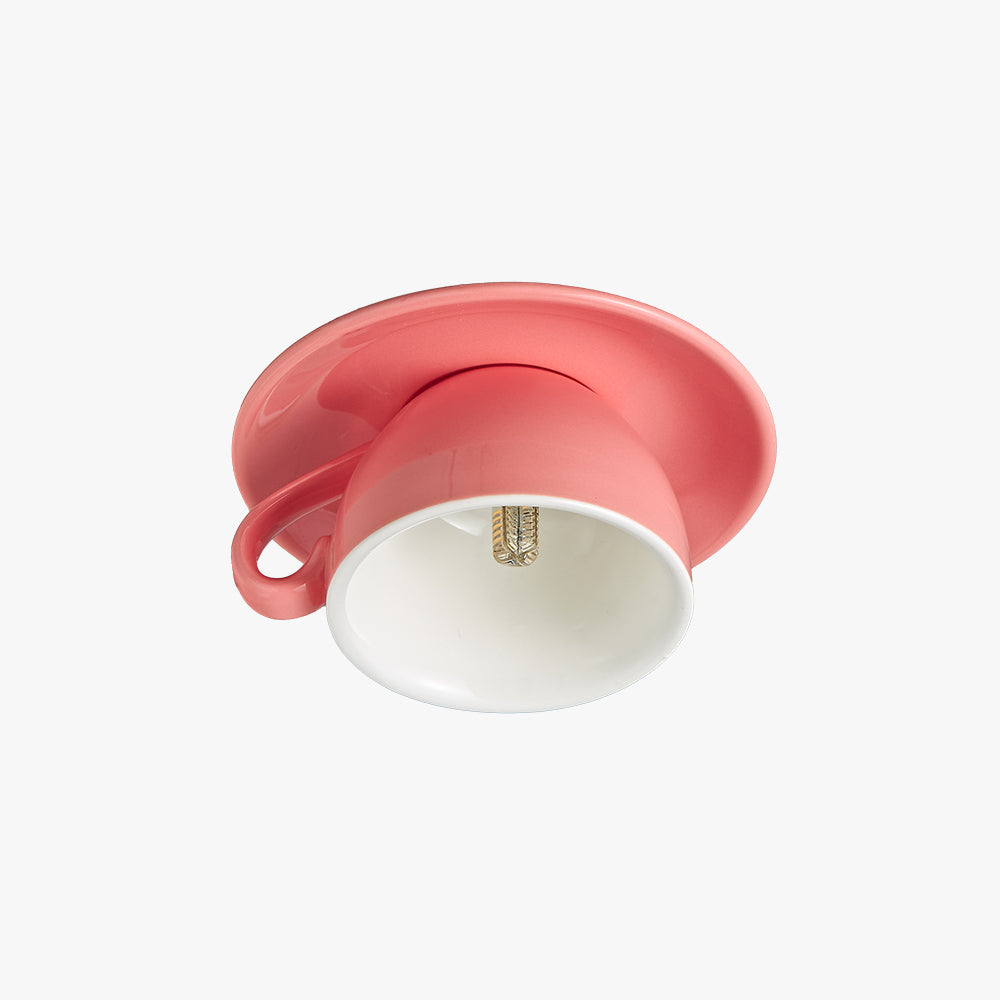 Kevelor Moderne Tasses à Café Céramique Plafonnier Bleu/Rose/Jaune-Luire