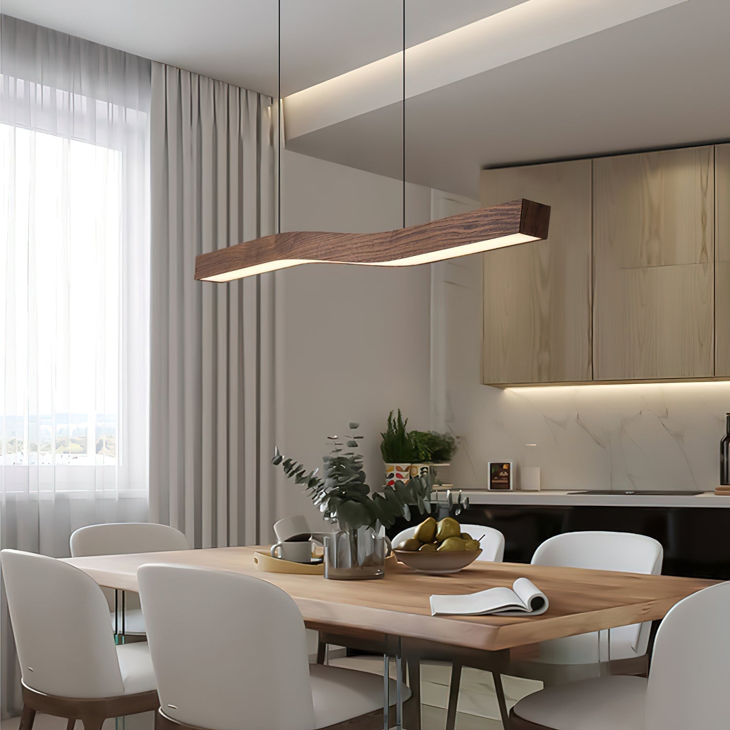 Ylen Suspension Nordique en Bois pour Salon-Luire