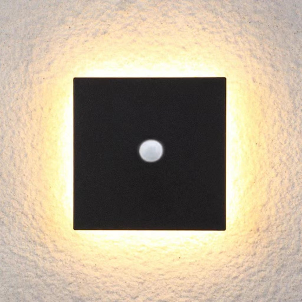 Dori Minimalistische runde/quadratische Außenwandleuchte LED, Schwarz/Weiß - Sereilux