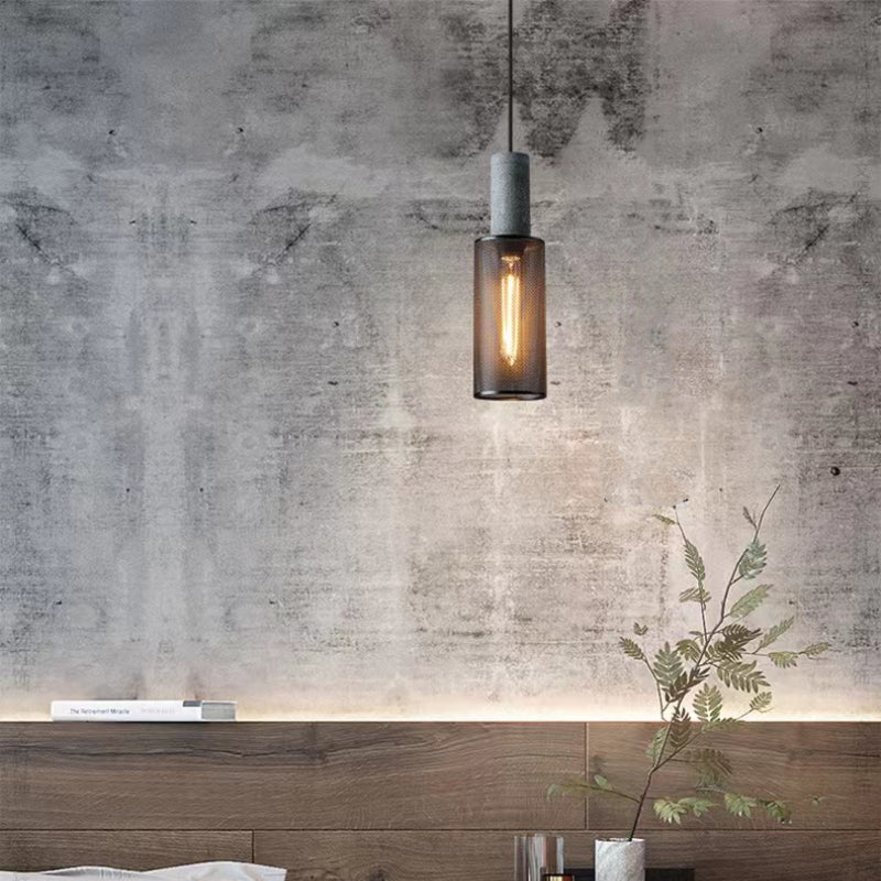 Vireth Pendant Light Industrial Cylindrical Cement/ - Sereilux
