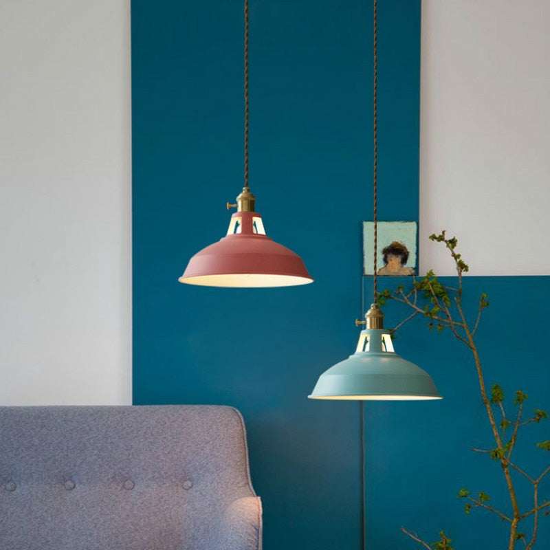 Naren Lampe Suspension Luminaire Vintage. Métal. Noir/Blanc. Salle à Manger-Luire