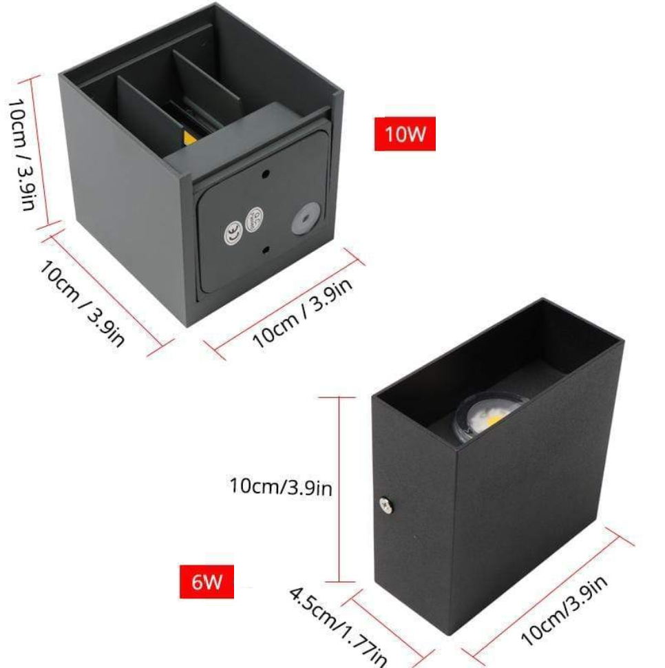 Lampă de perete exterioară pătrată modernă reglabilă Eronil cu LED - Sereilux