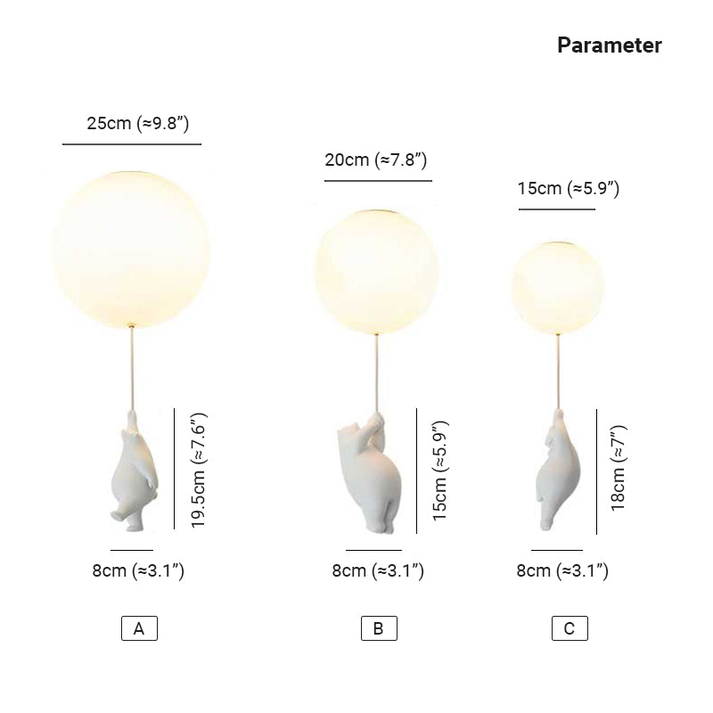 Seron Bear ballonloft-/pendelampe - Sereilux
