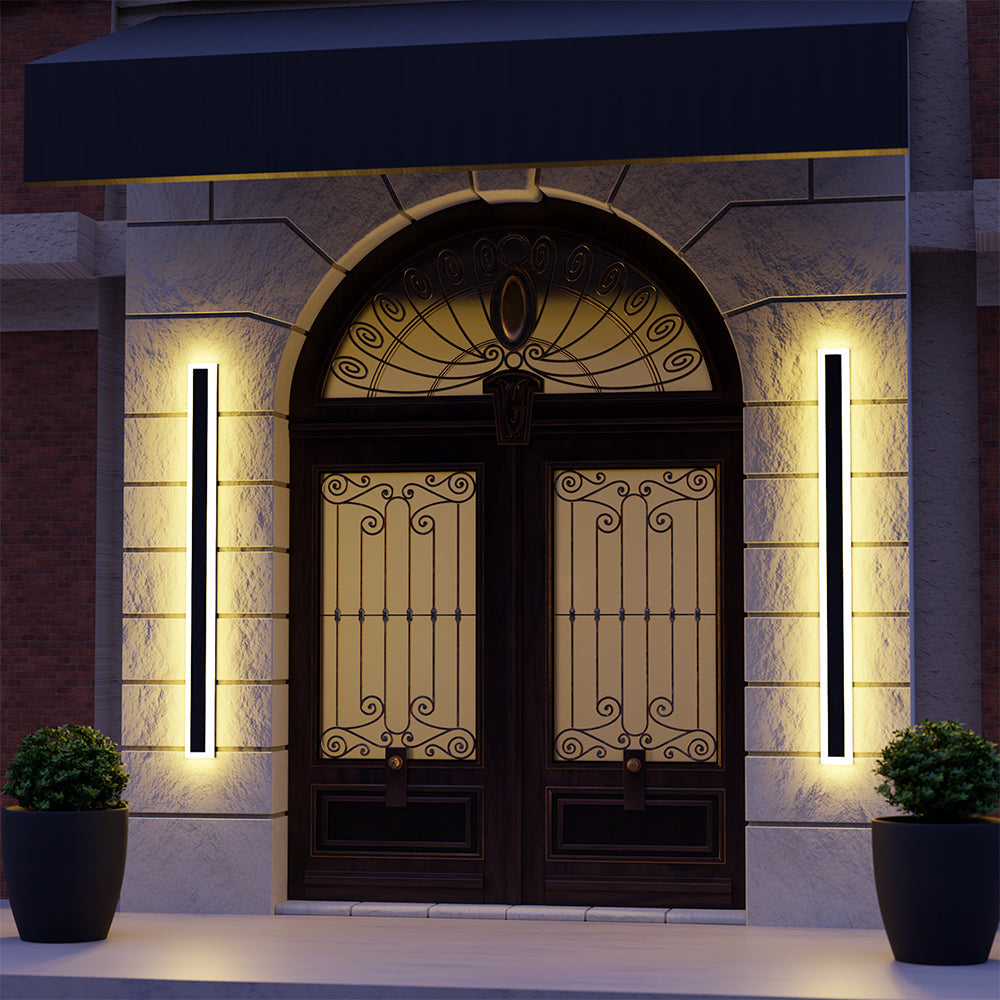 Rivin Moderne LED Applique Murale Extérieure Noir-Luire