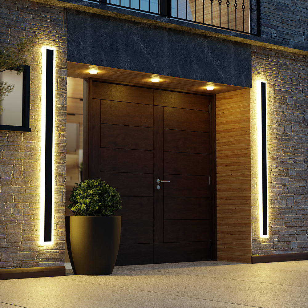 Rivin Moderne LED Applique Murale Extérieure Noir-Luire