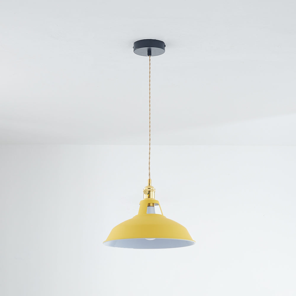 Naren Lampe Suspension Luminaire Vintage. Métal. Noir/Blanc. Salle à Manger-Luire