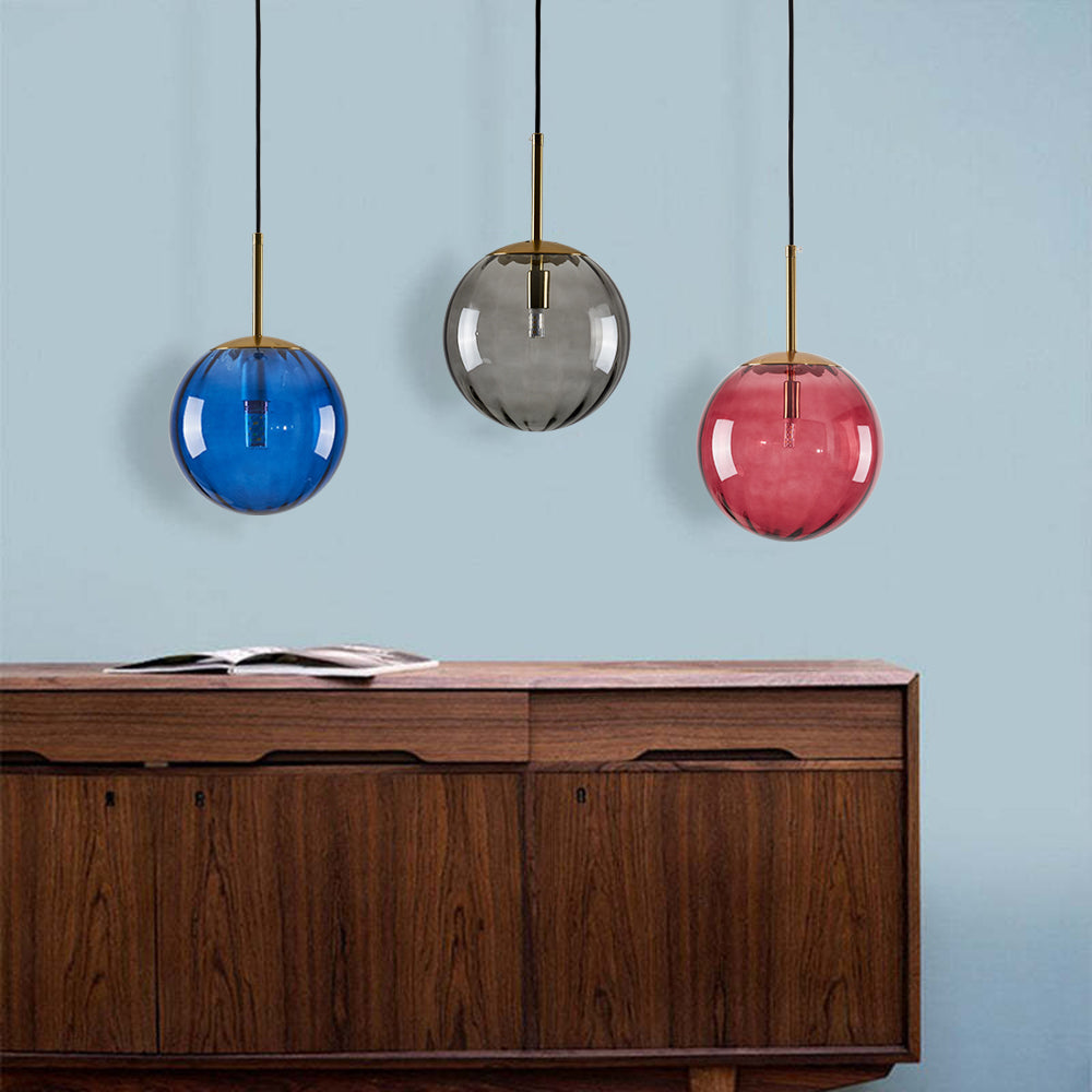 Elsyn pendel lampe globus glas moderne - Sereilux