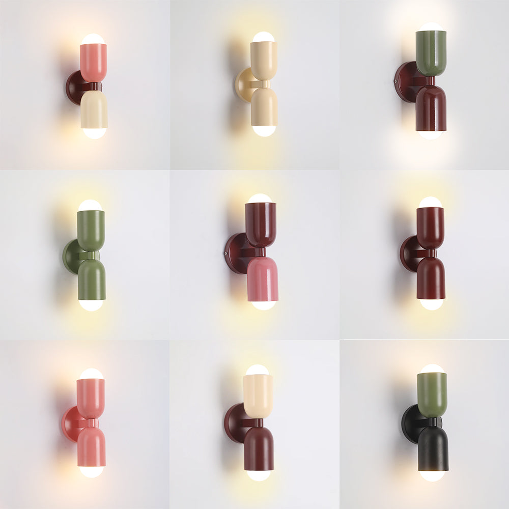 Zareno Applique Murale Cylindre Scandinave Métal Coloré Salon-Luire