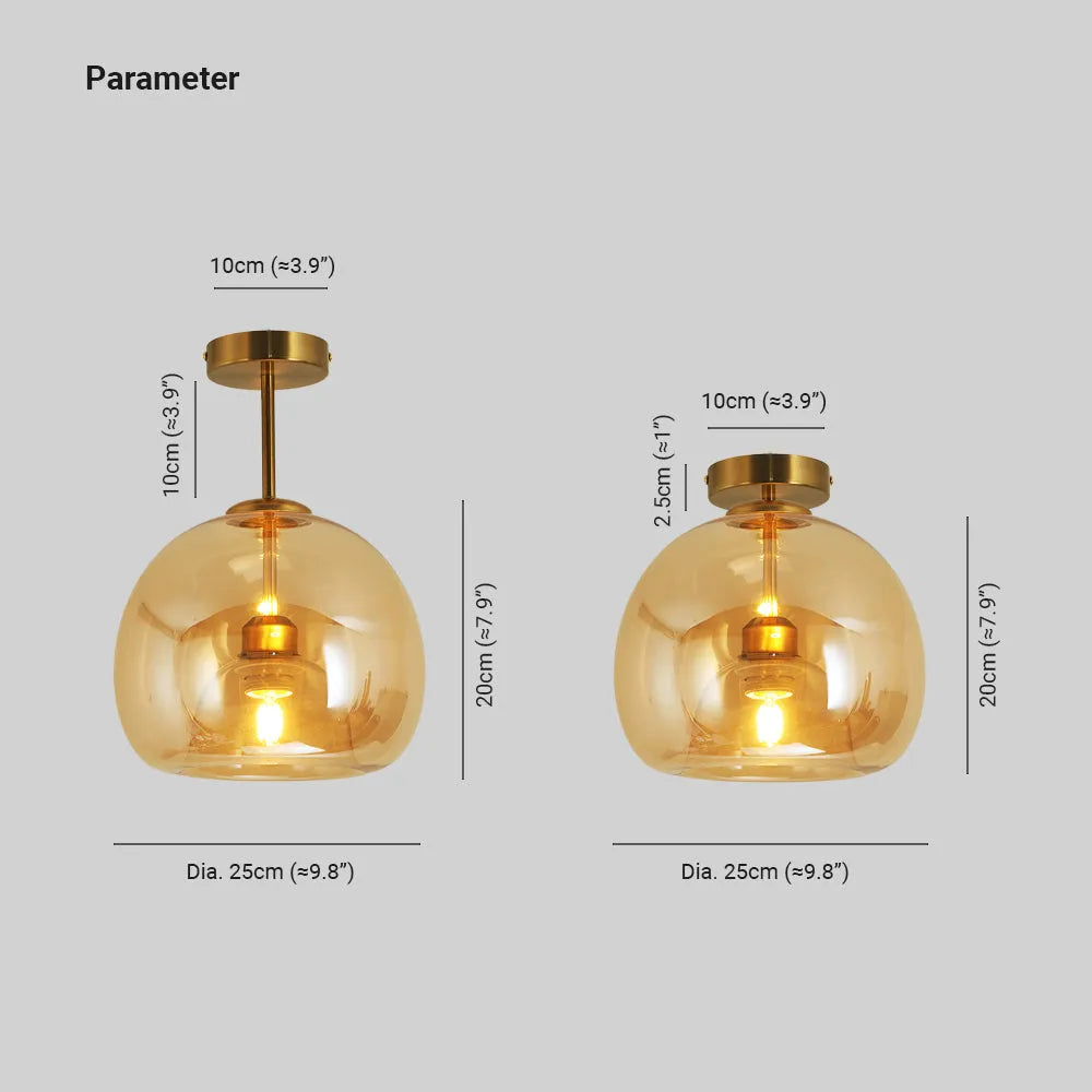 Laru Glass Semi-Flush Mount Ceiling Light/Pendant Light - Sereilux