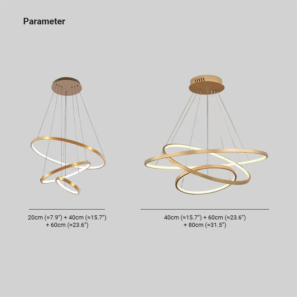 Toriq pendel, indre ring oplyst, hvid/sort/guld - Sereilux