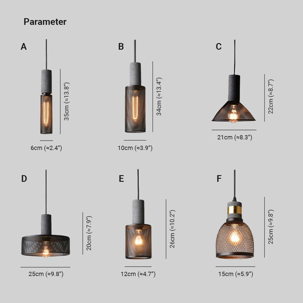 Vireth Pendant Light Industrial Cylindrical Cement/ - Sereilux