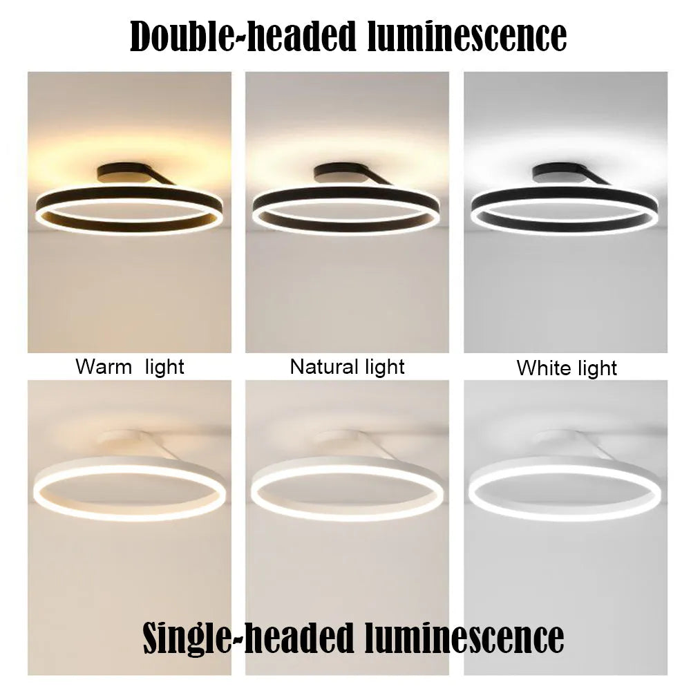 Luz de Teto de Montagem Rasa Solinor Modern Circle, Preto e Branco - Sereilux