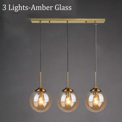 Mavar Luminaires Suspension Verre Transparent Ambre-Luire