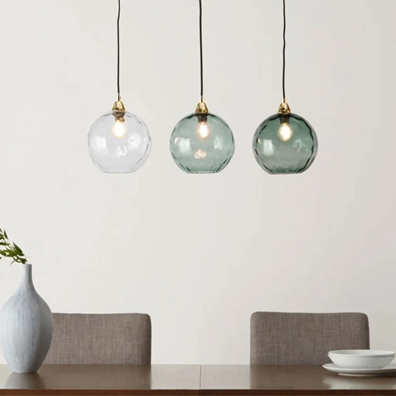 Vevenel Water Ripple Suspension Boule Moderne Verre Rouge/Vert/Bleu Salon-Luire