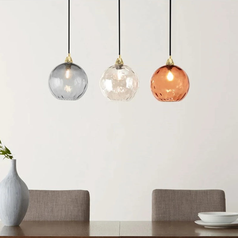 Vevenel Water Ripple Suspension Boule Moderne Verre Rouge/Vert/Bleu Salon-Luire