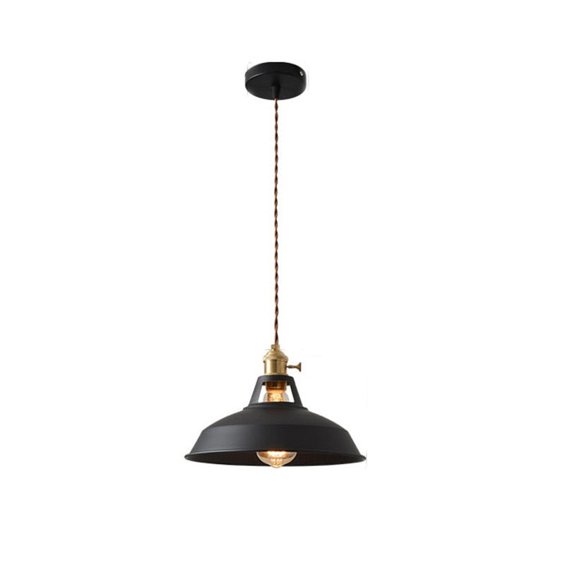 Naren Lampe Suspension Luminaire Vintage. Métal. Noir/Blanc. Salle à Manger-Luire