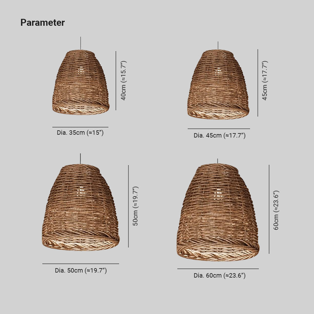 Ririxor Suspension LED Vintage Rotin Salon/Chambre à Coucher-Luire