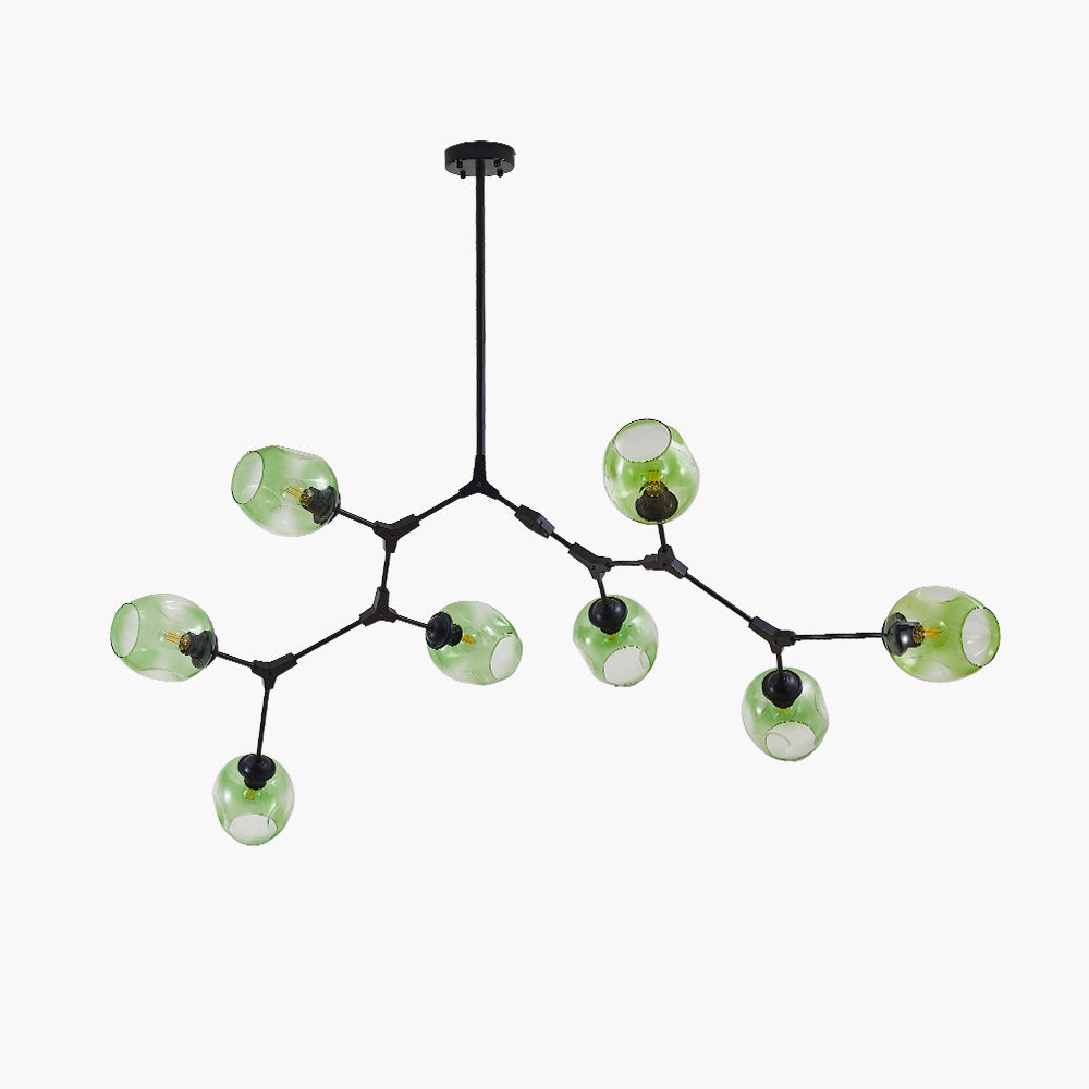 Rurex Suspension Nordique. Verre. Noir/Or. Salon-Luire