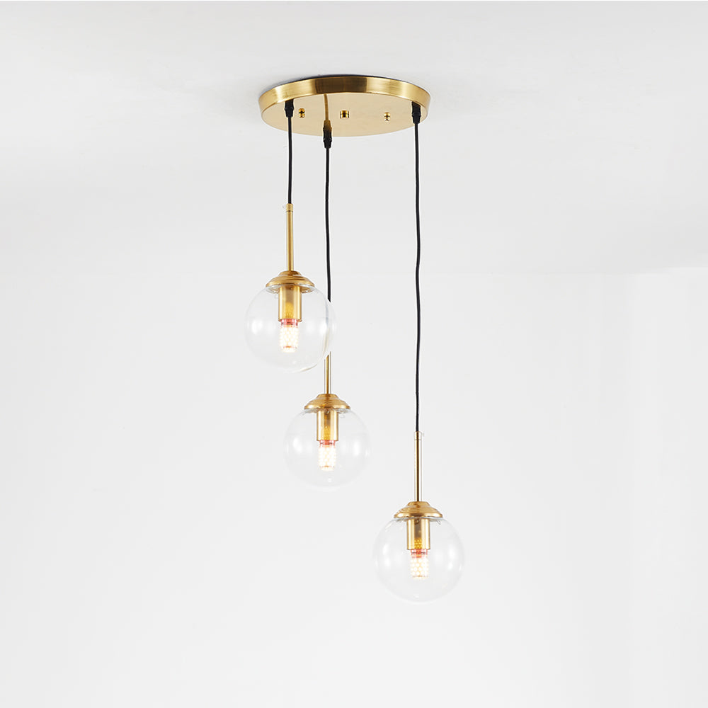 Mavar Luminaires Suspension Verre Transparent Ambre-Luire