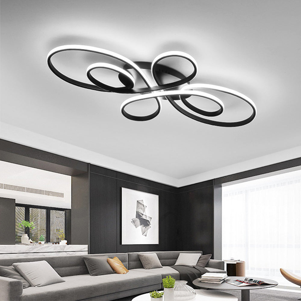 Luz de Teto Embutida com Múltiplos Anéis LED Modernos Rori, Castanho/Branco - Sereilux