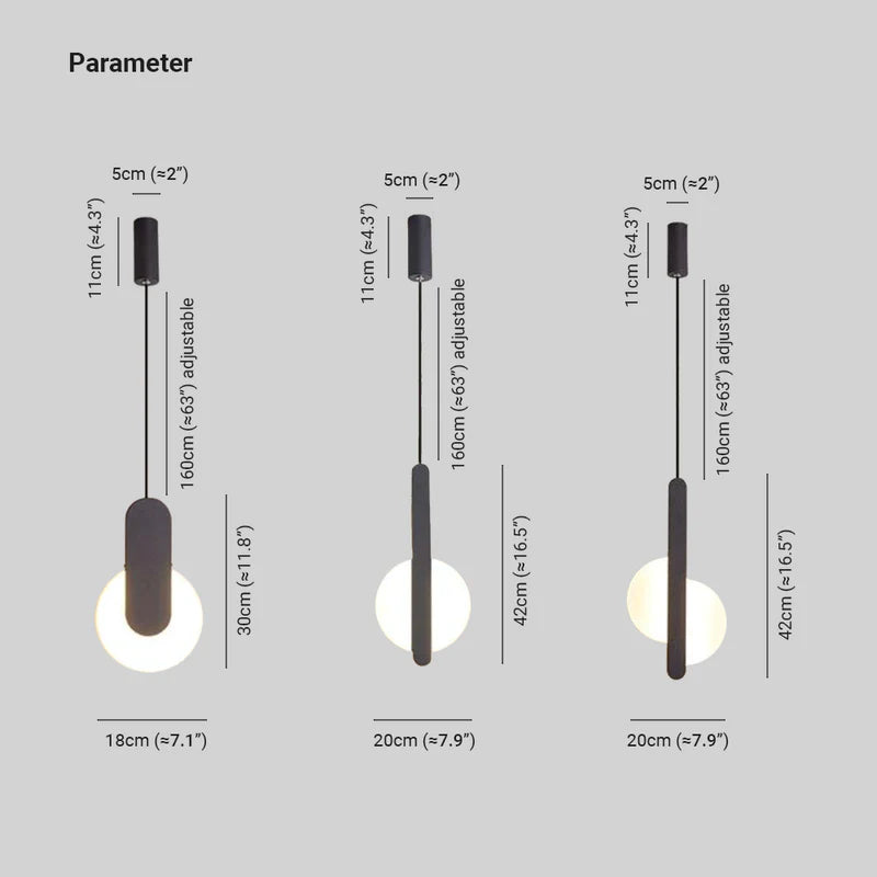 Kori Modern LED Pendellampa Svart/Vit Vardagsrum - Sereilux