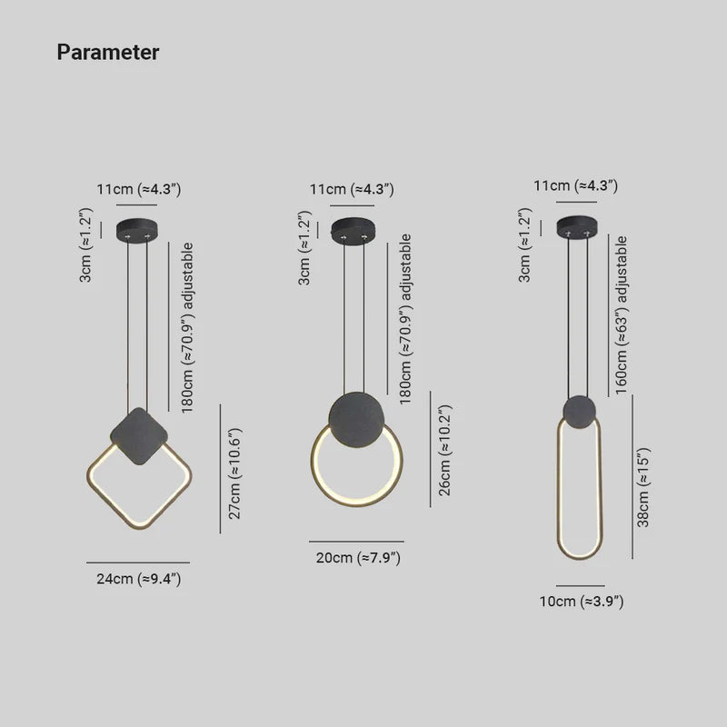 Kori Modern LED Pendellampa Svart/Vit Vardagsrum - Sereilux