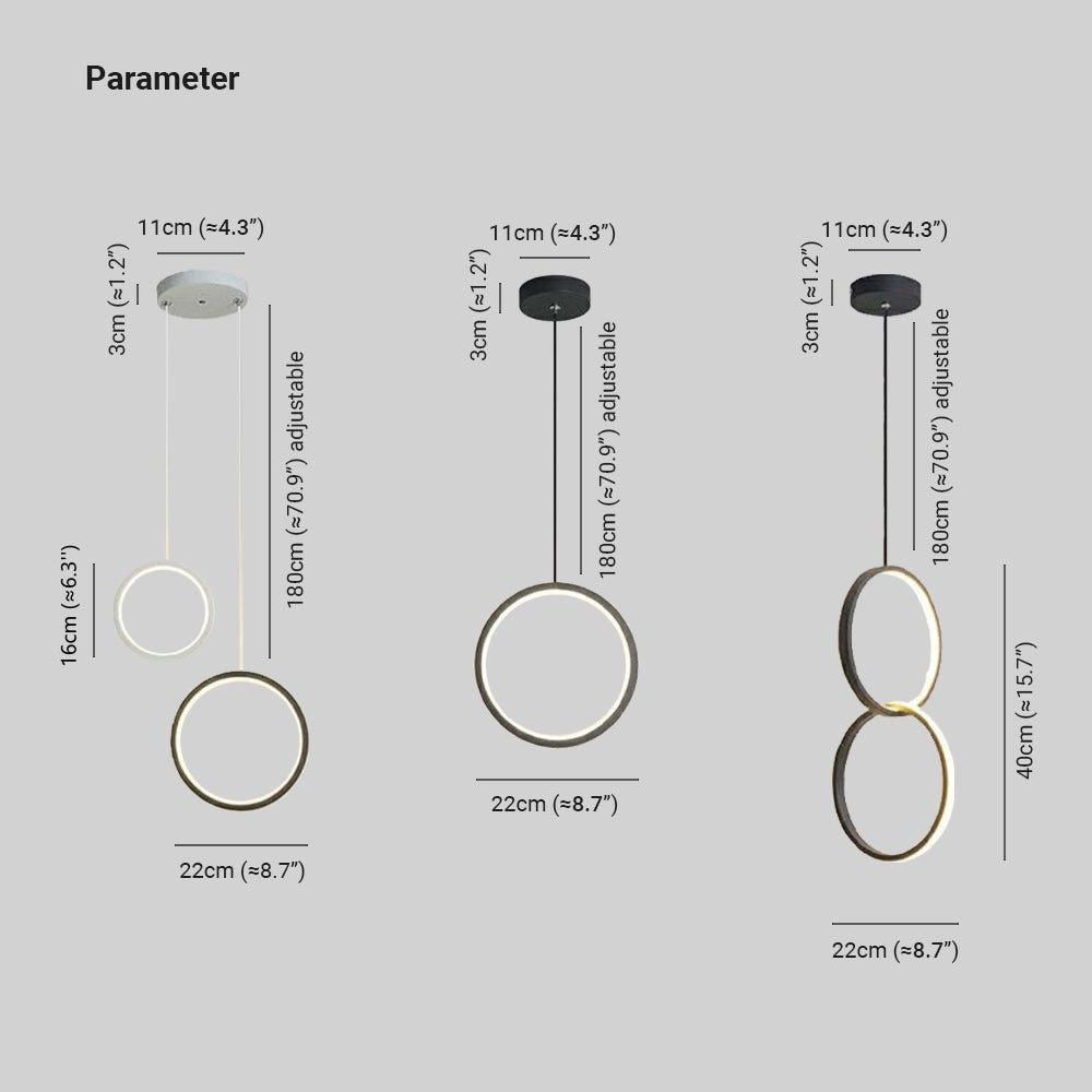 Kori Modern LED Pendellampa Svart/Vit Vardagsrum - Sereilux