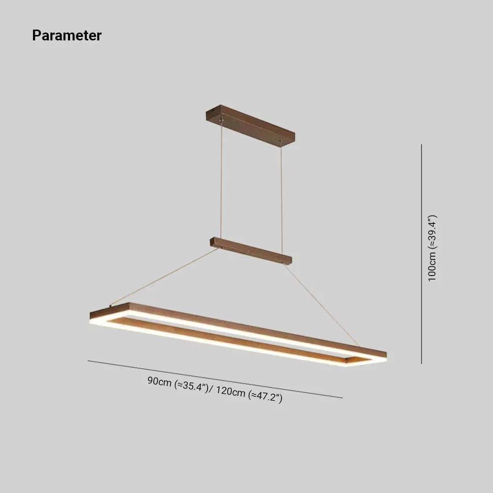 Lámpara colgante rectangular moderna Nexil, dorado/café - Sereilux