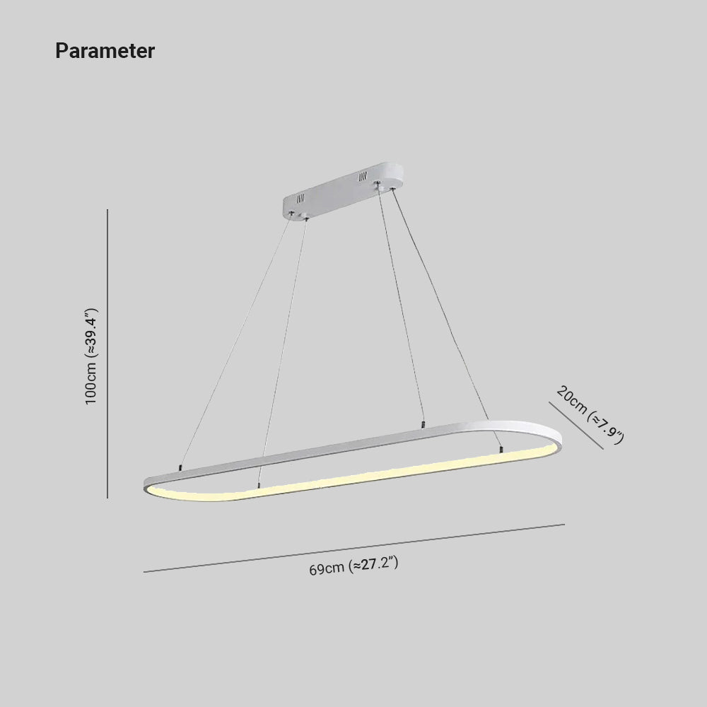 Minimalistyczna owalna lampa wisząca do wnętrz Avenor - Sereilux