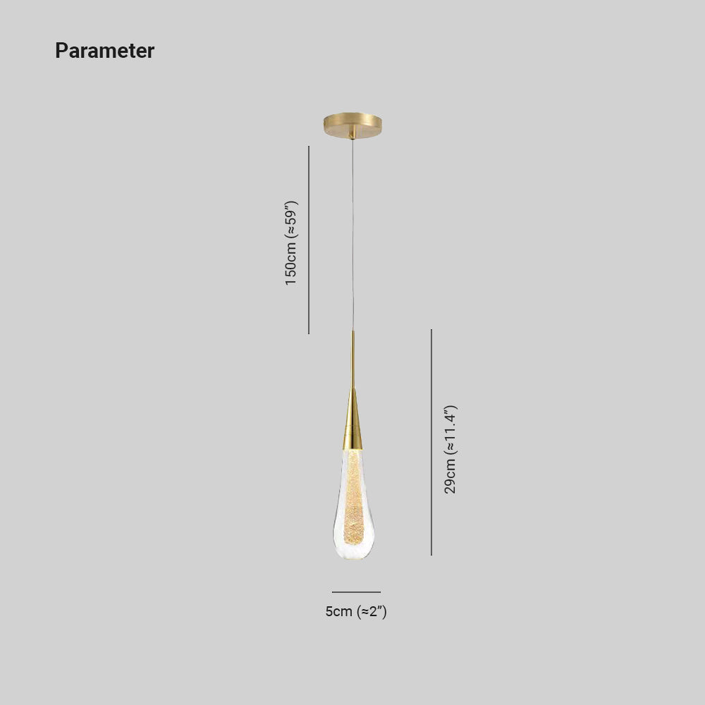 Aroven Suspension Goutte Design Doré Salon-Luire
