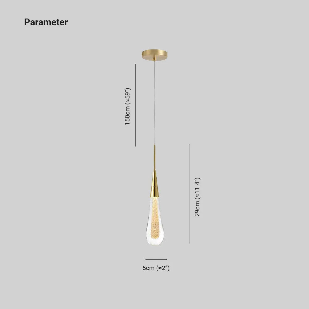 Eloria Pendant Light Crystal Glass Droplet Gold - Sereilux