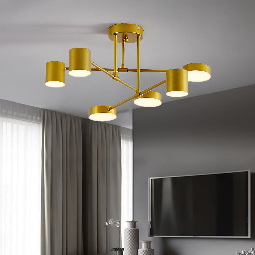 Sorex Ceiling Light LED Flush Black/White/Gold 6 Head - Sereilux