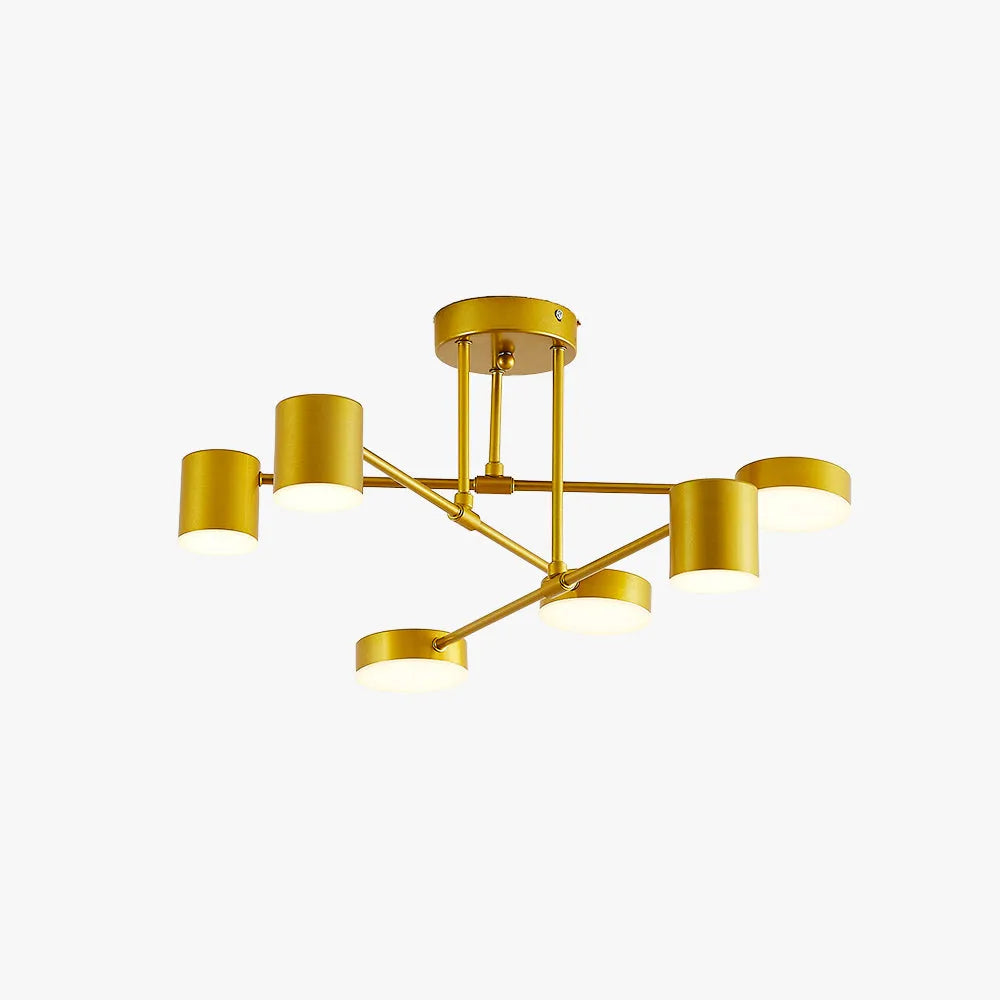 Sorex Ceiling Light LED Flush Black/White/Gold 6 Head - Sereilux