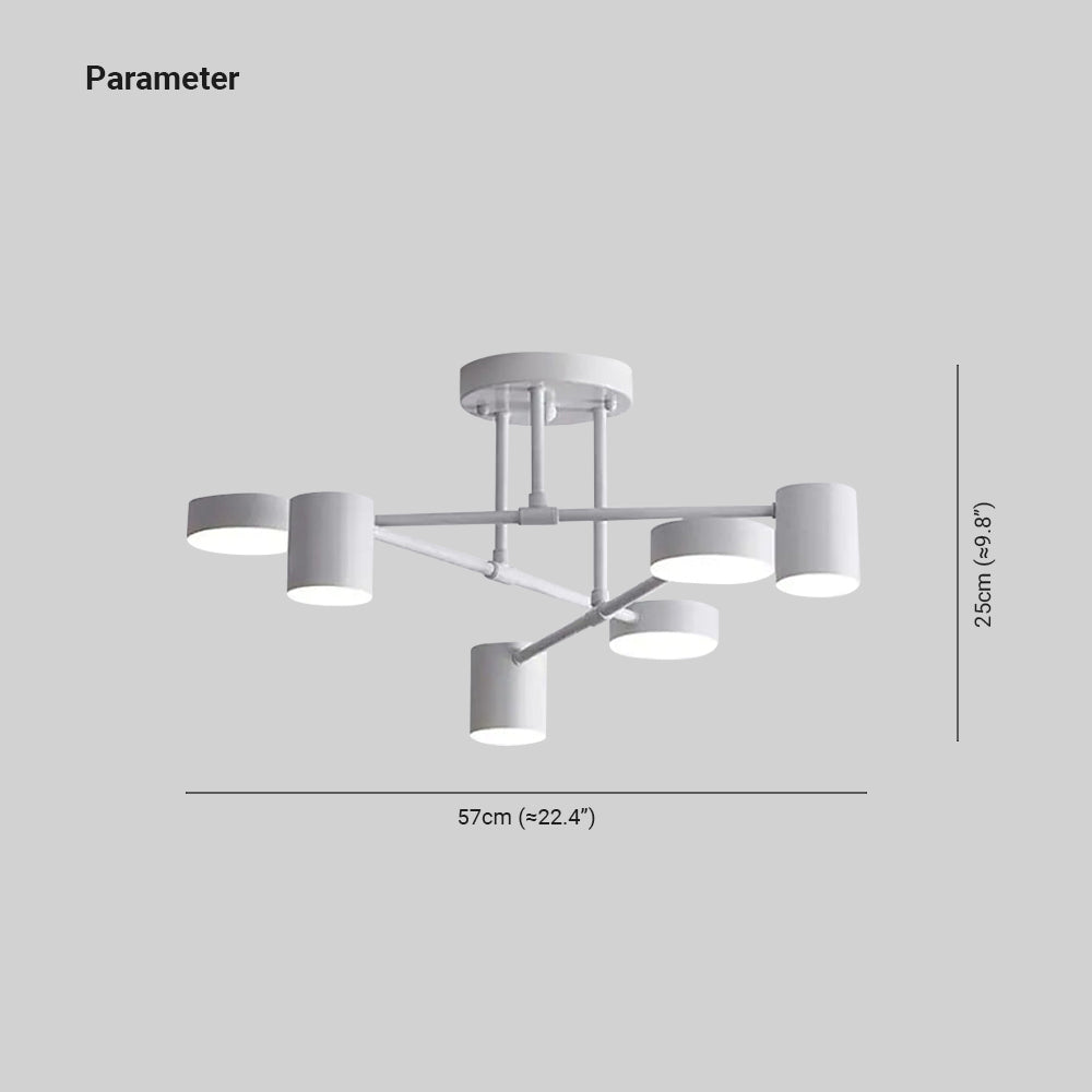Sorex loftlampe LED indbygget sort/hvid/guld 6 hoveder - Sereilux