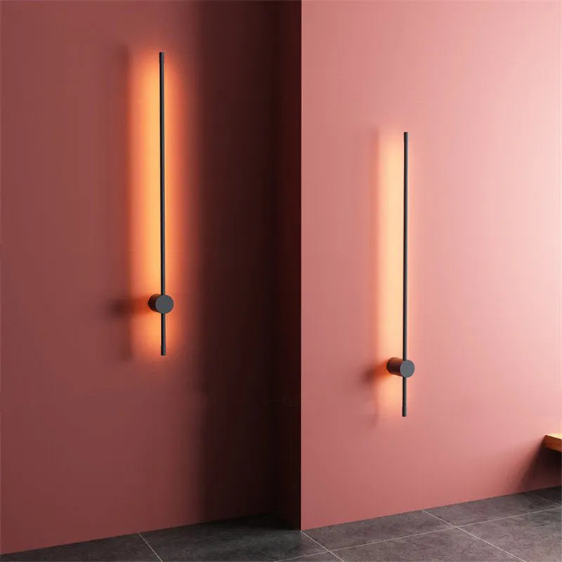 Ravel Minimalist Rotatable Linear Indoor Wall Lamp, Black - Sereilux
