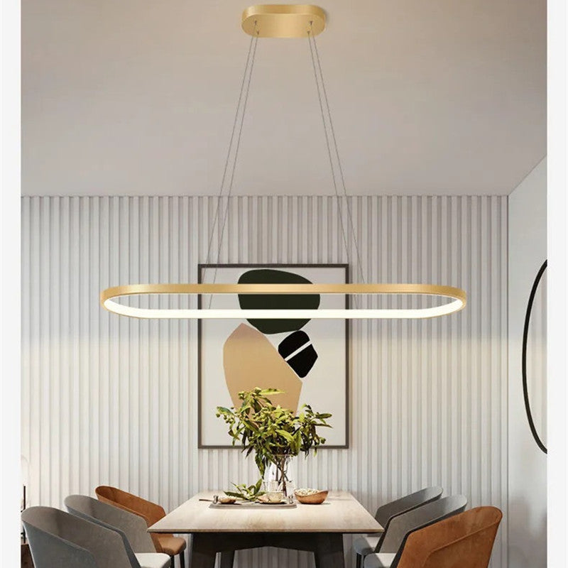 Minimalistyczna owalna lampa wisząca do wnętrz Avenor - Sereilux