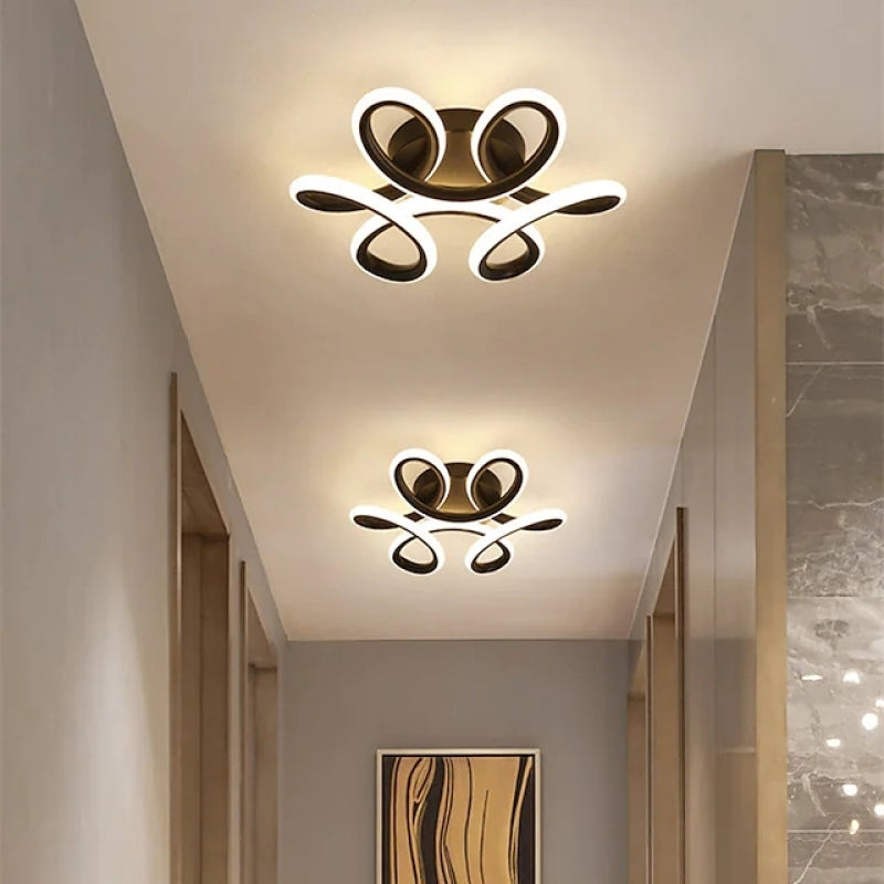 Sio Modern Flower Shape Ceiling Light, Black/White, Hallway - Sereilux