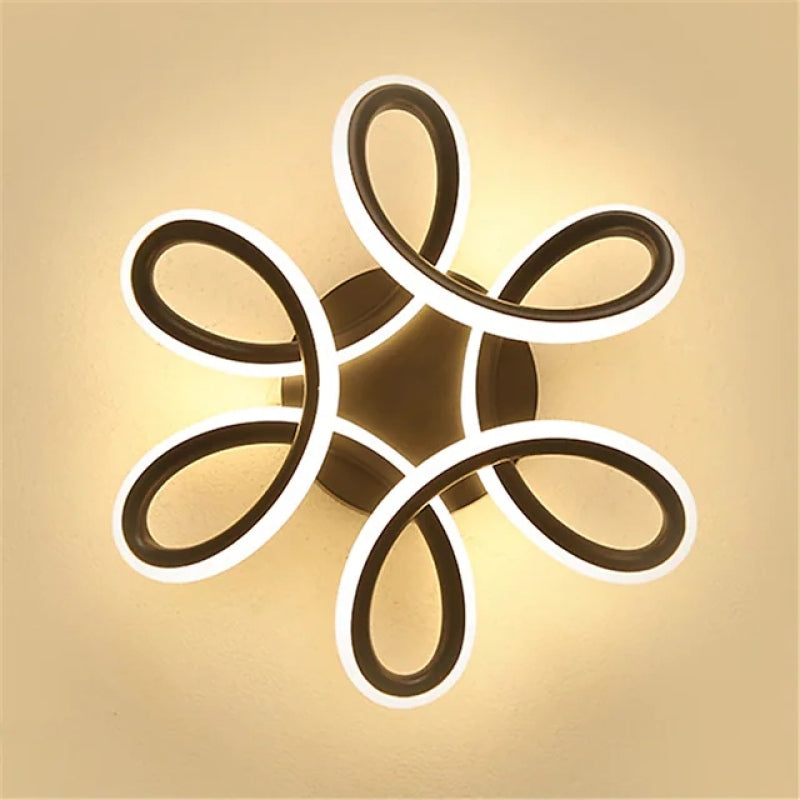 Sio Modern Flower Shape Ceiling Light, Black/White, Hallway - Sereilux