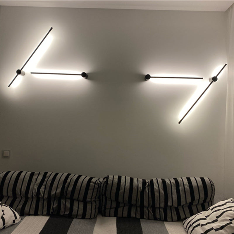 Kirixen Applique Murale Intérieure Minimaliste Linéaire LED. Métal. Noir.-Luire