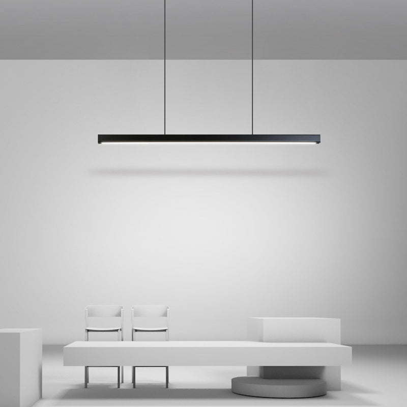 Eron Minimalist Classic Black & White Linear Pendant Light - Sereilux